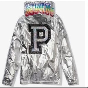 VS Pink Bling Fashion Show Metallic Anorak